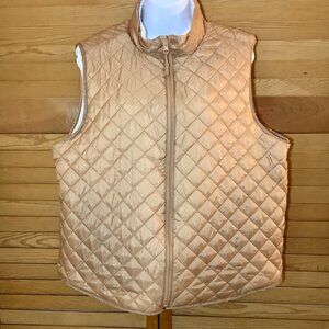 Quilted / Faux Fur Vest  Canyon Creek Woman  XL Tan White Reversible